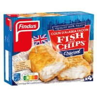 Poissons panés Colin d'Alaska MSC façon fish & chips FINDUS